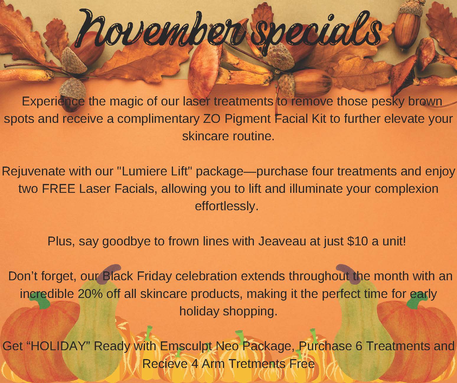 NOVEMBER SPECIALS